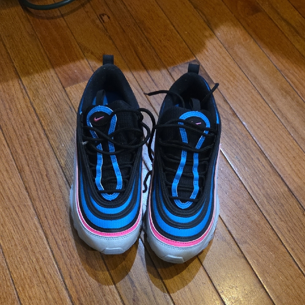 Nike Black and Blue Sneakers with Athletic Style